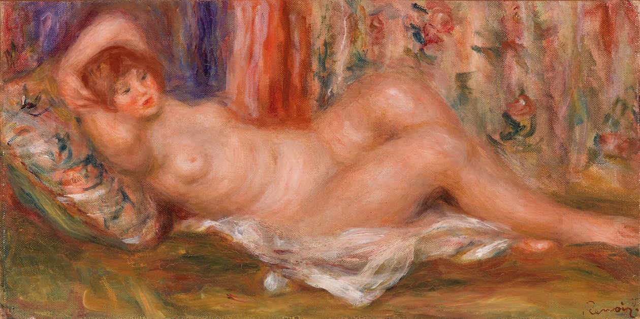 Naakte vrouw liggend op haar rug door Pierre Auguste Renoir