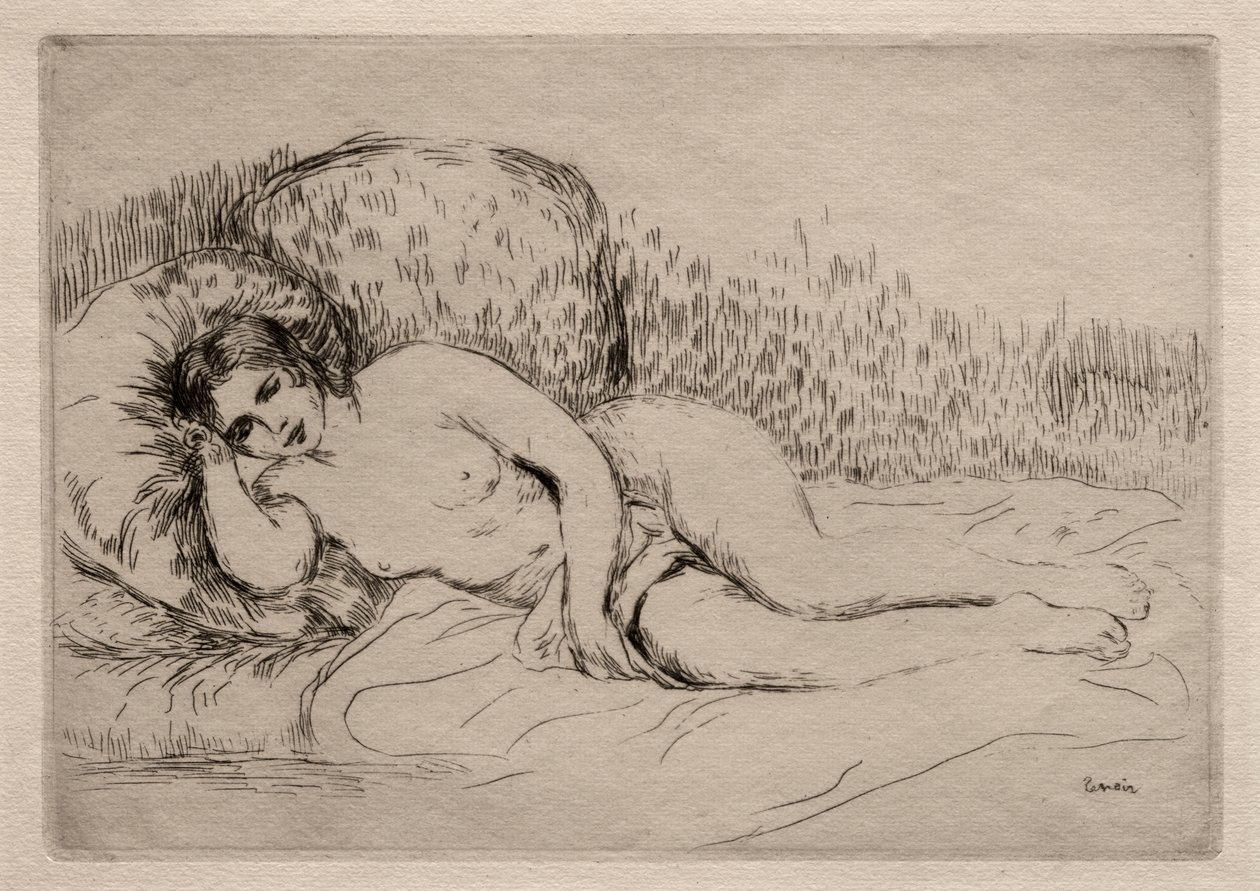Liggende naakte vrouw door Pierre Auguste Renoir