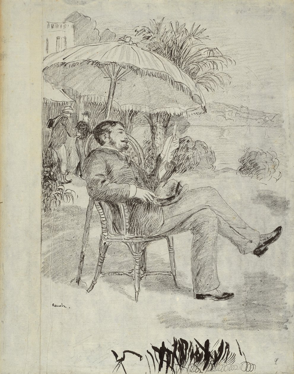 Op het terras van een hotel in Bordighera: De schilder Jean Martin bekijkt zijn rekening, 1881 door Pierre Auguste Renoir