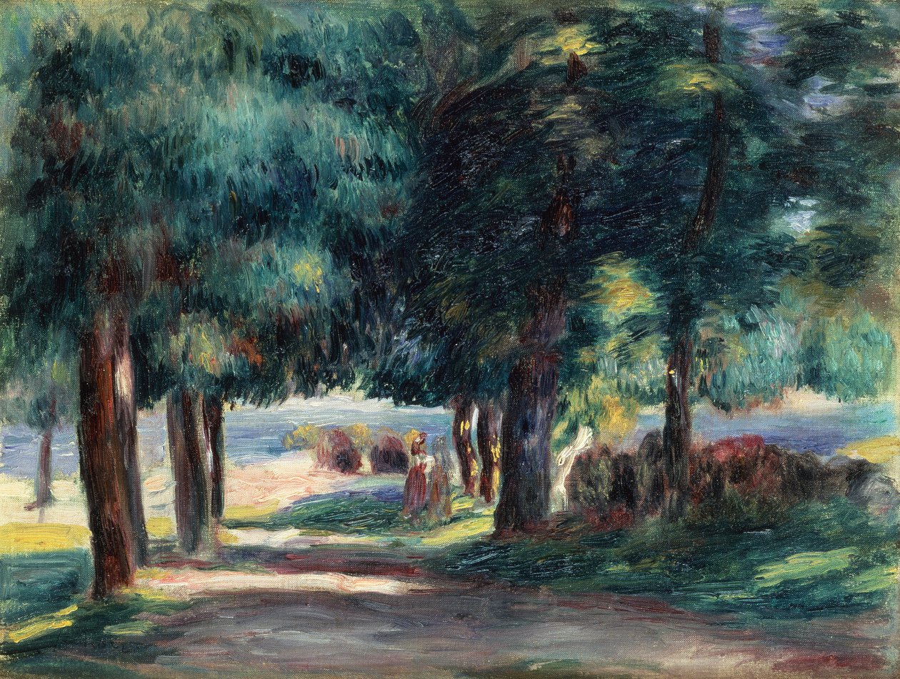 Pad onder de bomen door Pierre Auguste Renoir