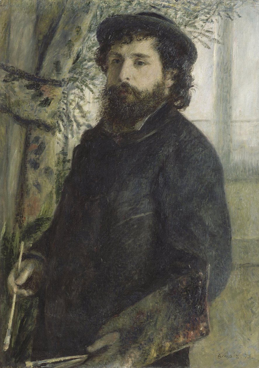 Portret van Claude Monet, 1875 door Pierre Auguste Renoir