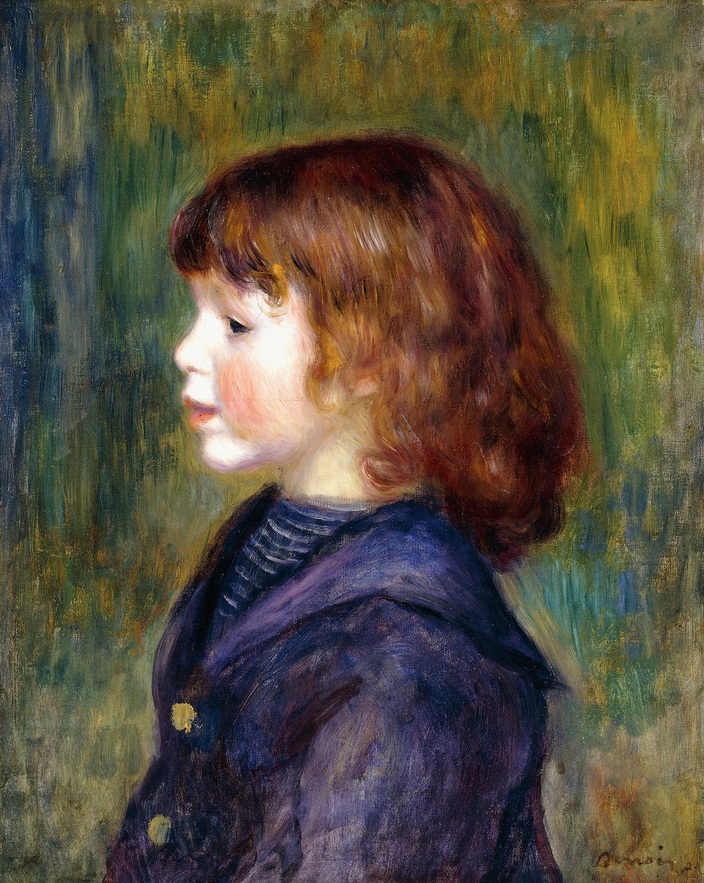 Portret van Pierre Renoir in een matrozenpak door Pierre Auguste Renoir
