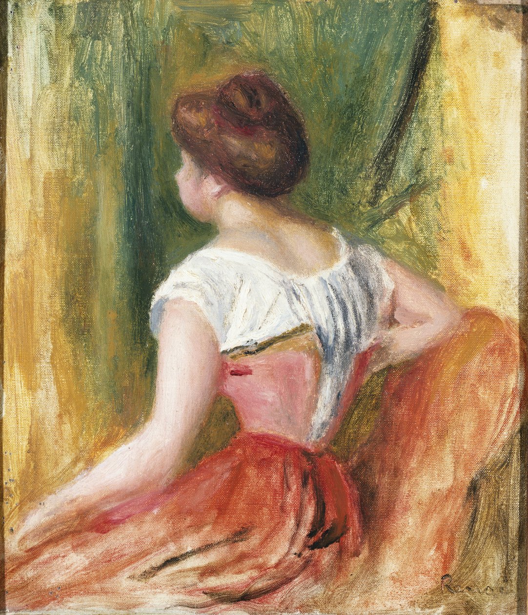 Zittende jonge vrouw door Pierre Auguste Renoir