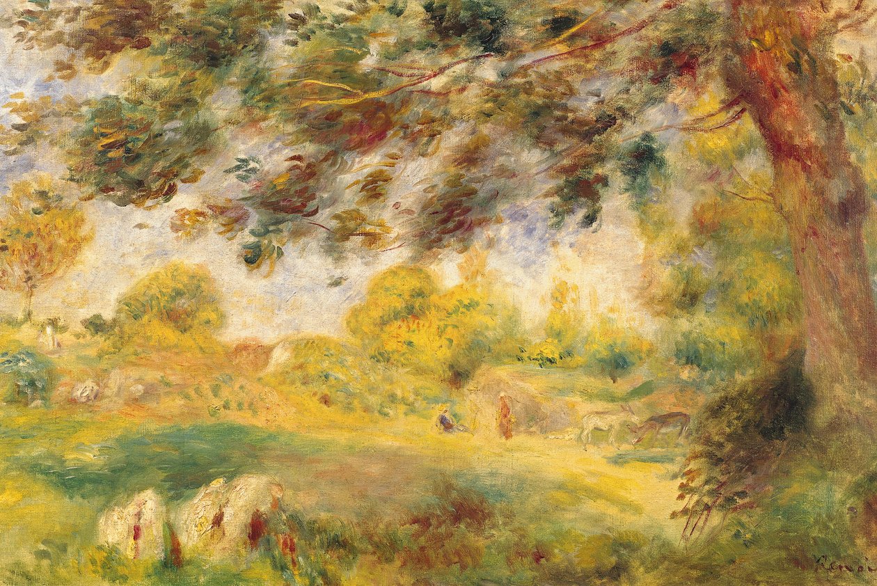 Landschap in de lente door Pierre Auguste Renoir