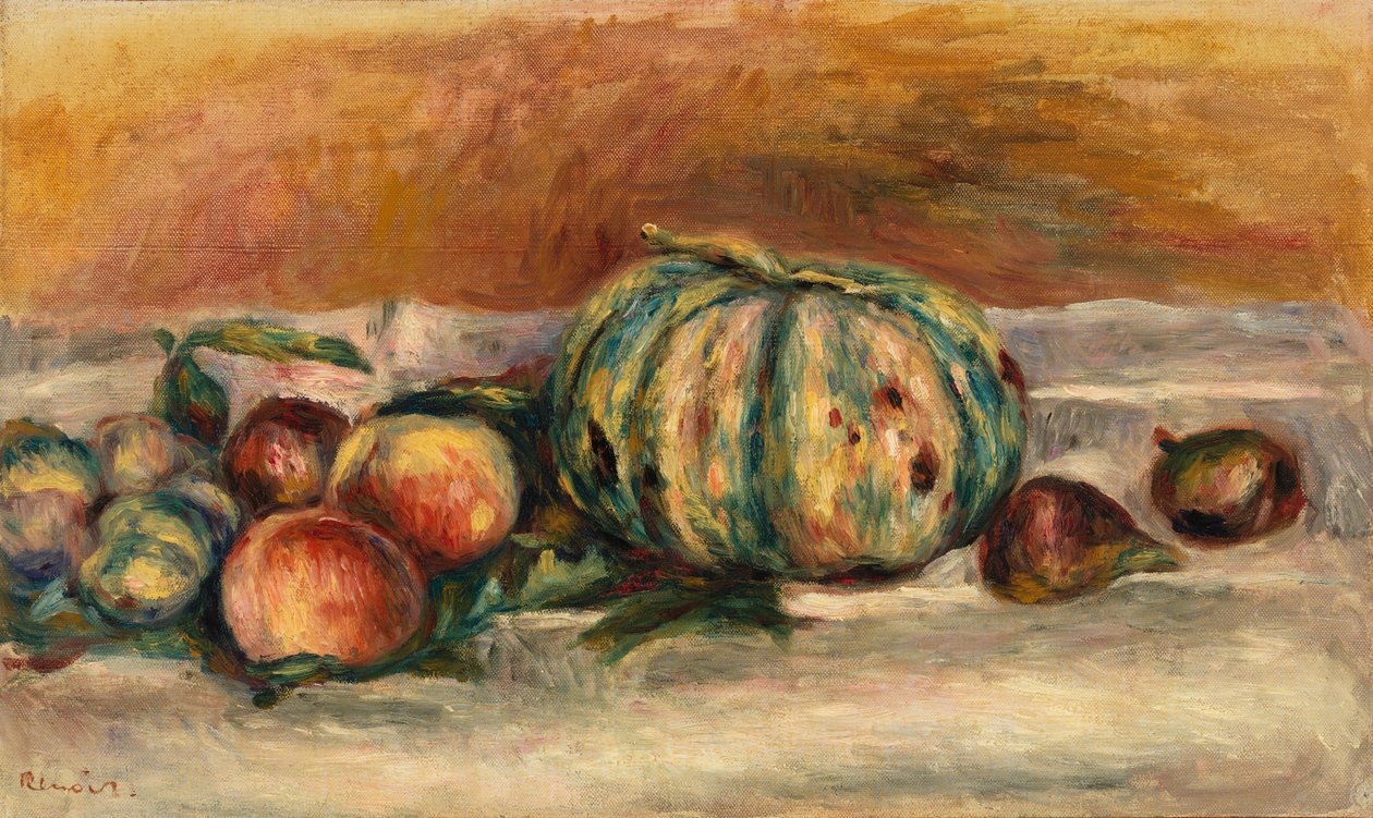 Stilleven met Meloen door Pierre Auguste Renoir