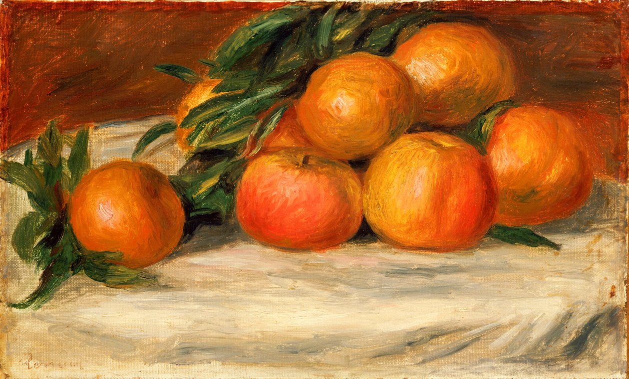 Stilleven met appels en sinaasappels door Pierre Auguste Renoir