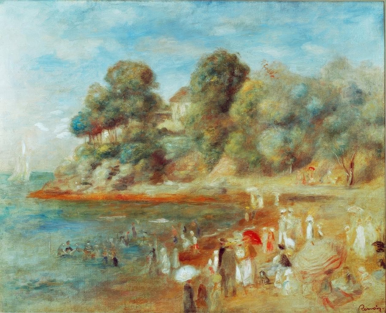 Strand bij Pornic door Pierre Auguste Renoir