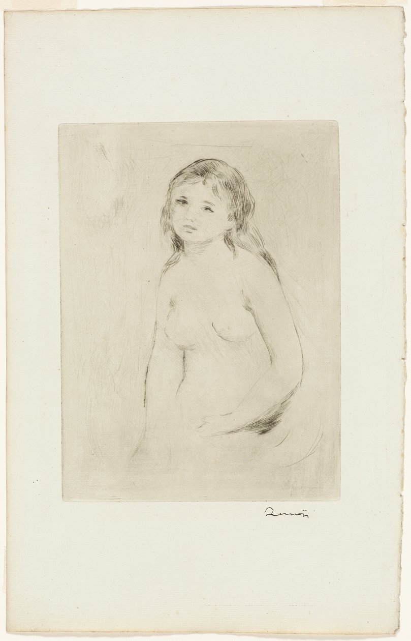 Studie voor een vrouwelijke bader door Pierre-Auguste Renoir