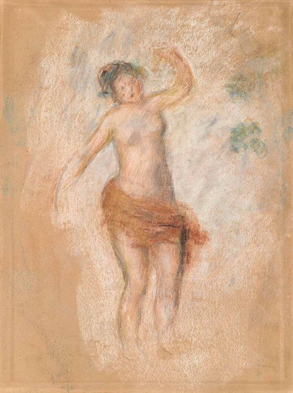 Studie van een faun vrouw dansend voor "Oedipus Rex", ca. 1900 door Pierre Auguste Renoir