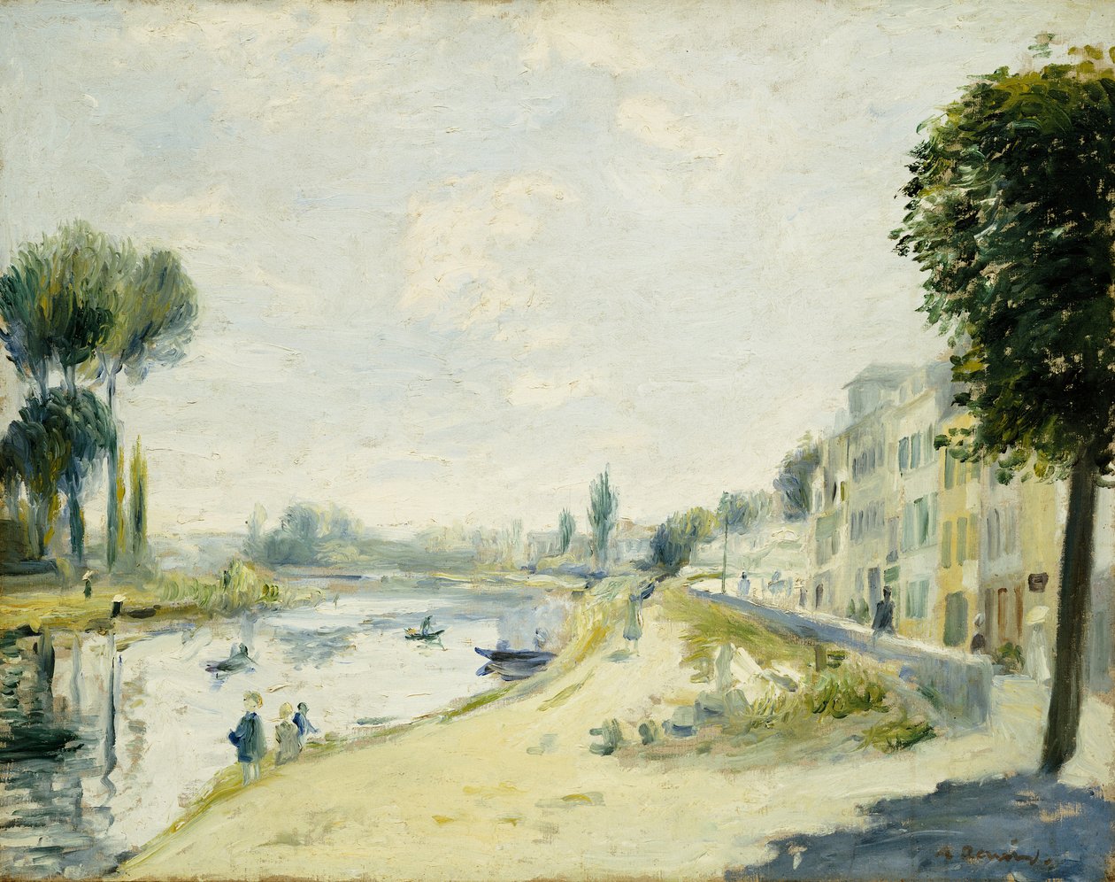 De oevers van de Seine bij Bougival, ca. 1875 door Pierre Auguste Renoir