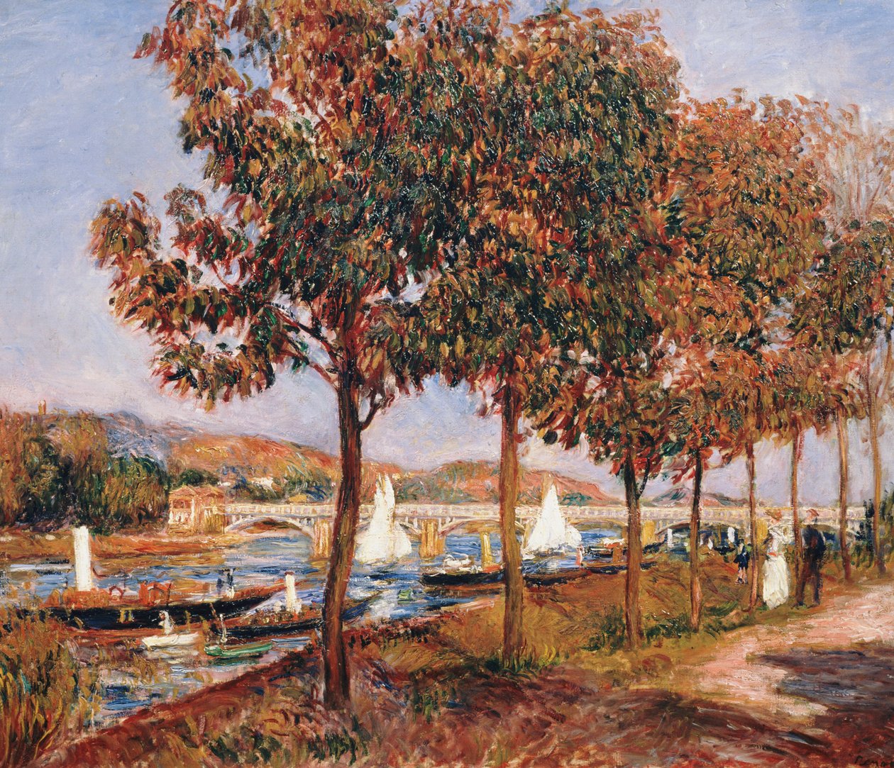 De brug bij Argenteuil door Pierre Auguste Renoir
