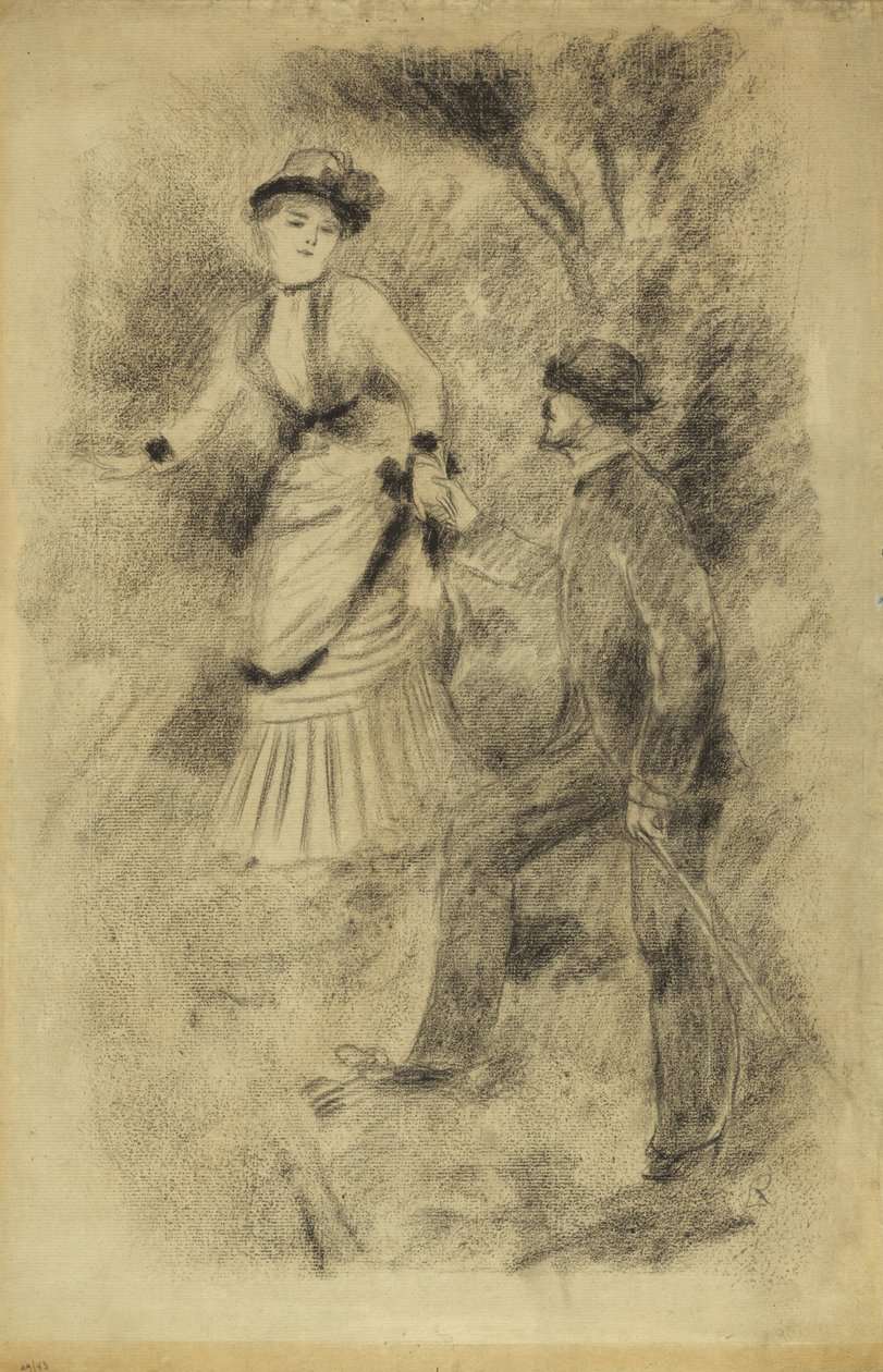 De afdaling van de top: Jean Martin stabiliseert Hélène, de dochter van de bankier, 1881 door Pierre Auguste Renoir