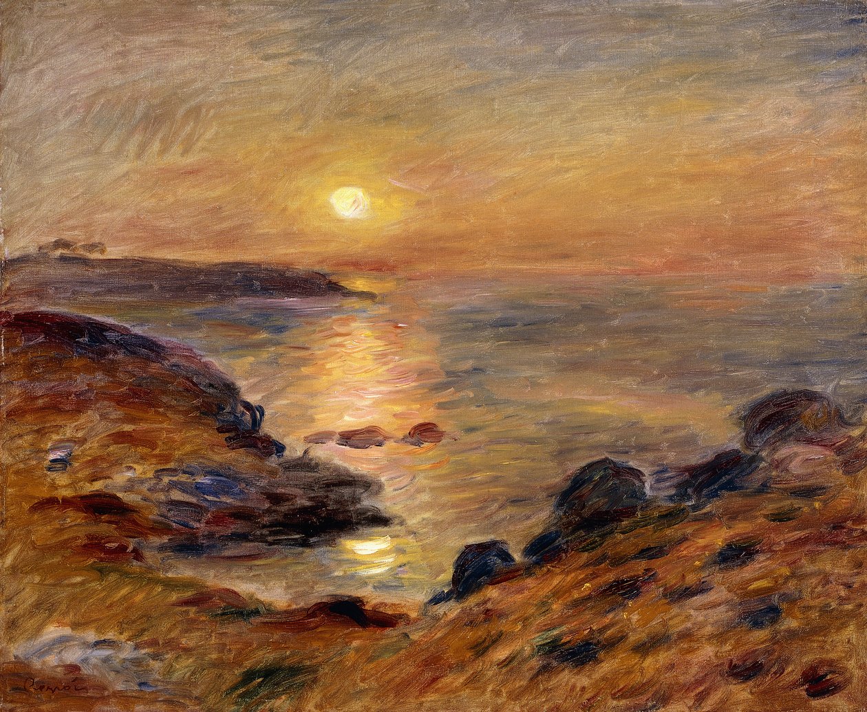 De zonsondergang in Douarnenez, 1883 door Pierre Auguste Renoir