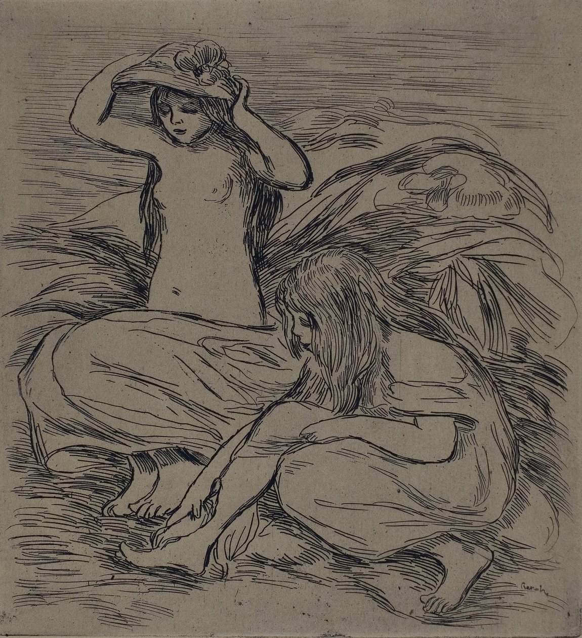 Twee Vrouwen Baden, ca. 1895 door Pierre Auguste Renoir