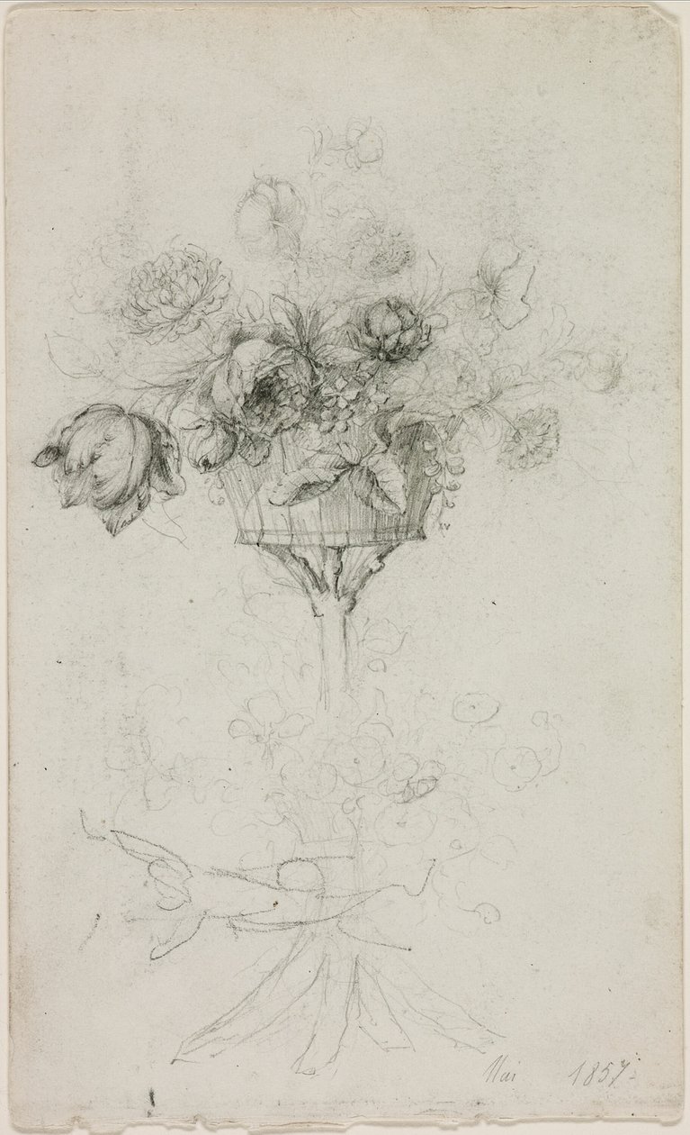 Vaas met bloemen door Pierre Auguste Renoir