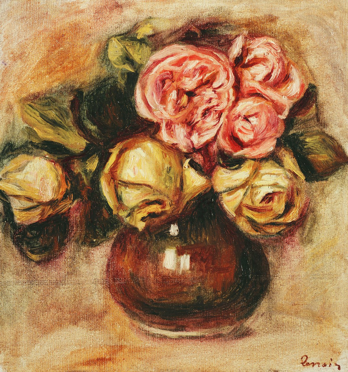 Vaas met Rozen door Pierre-Auguste Renoir