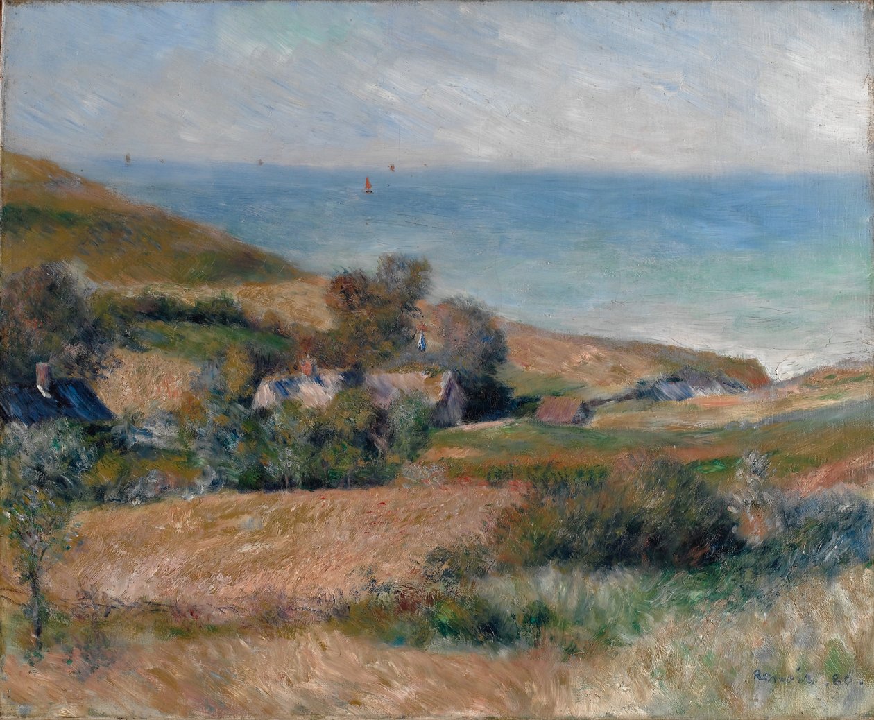 Uitzicht op de kust bij Wargemont in Normandië, 1880 door Pierre Auguste Renoir