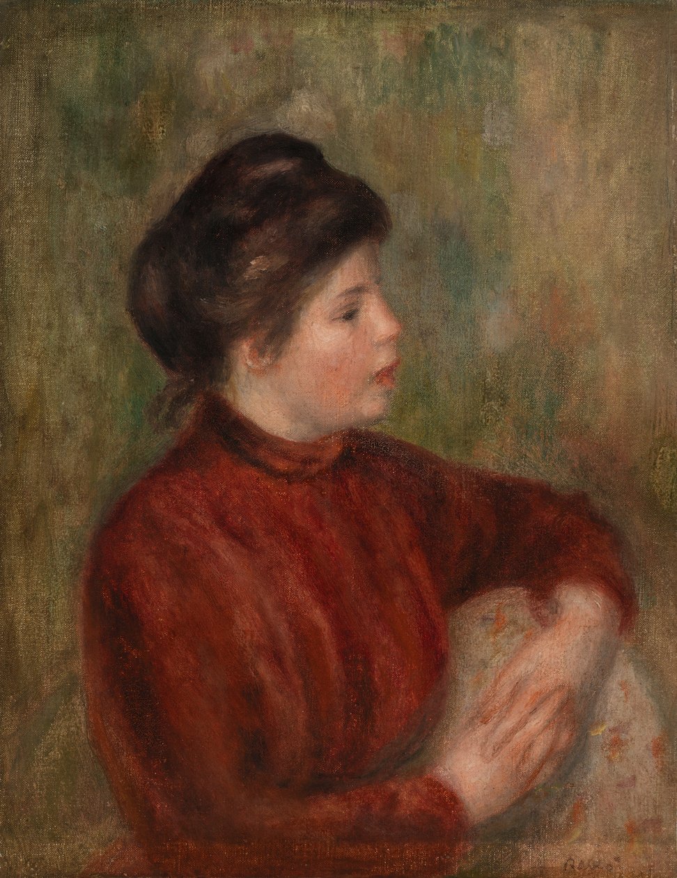 Vrouw Leunend op een Stoel door Pierre Auguste Renoir