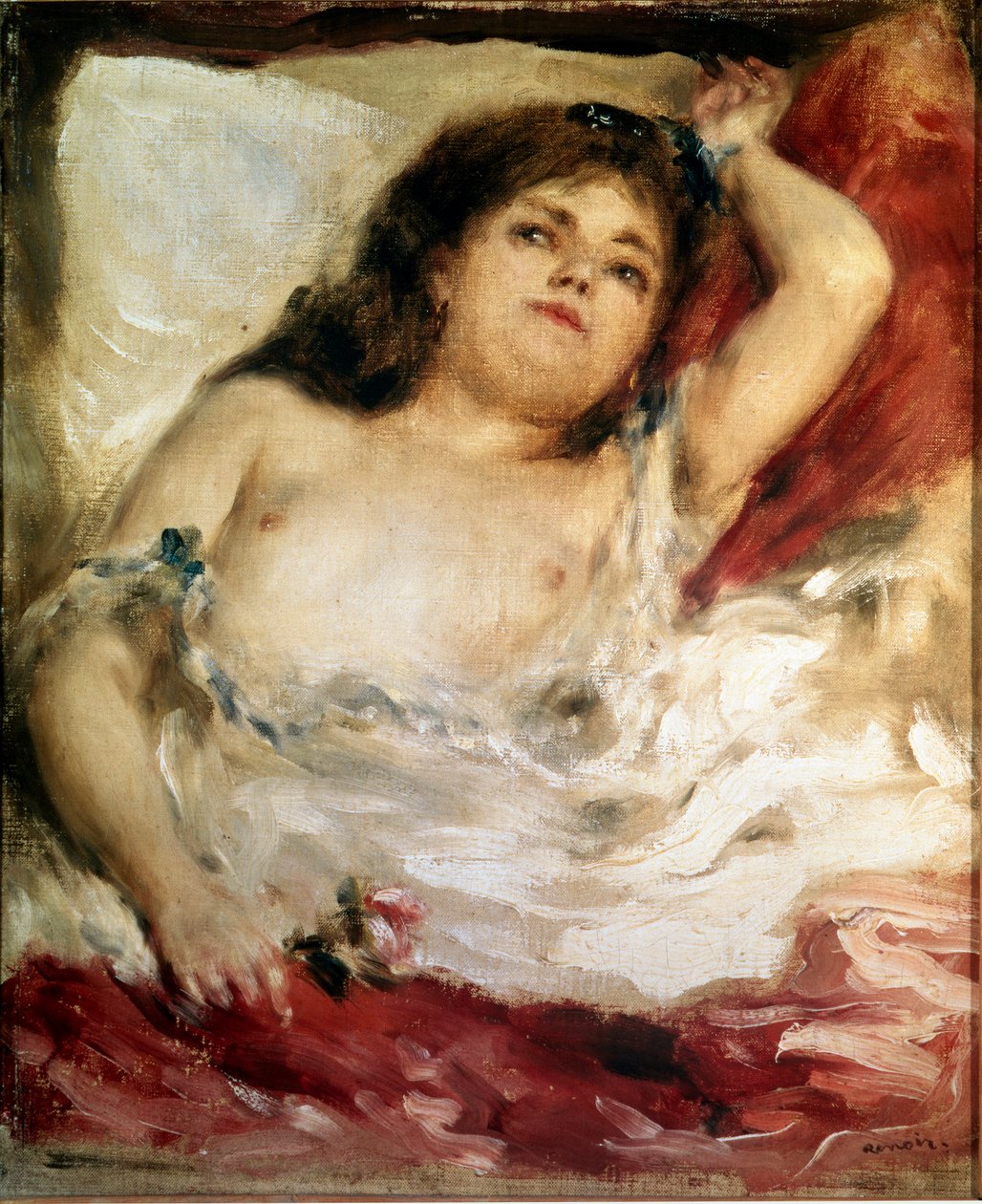 Vrouw strekt zich uit: de roos door Pierre Auguste Renoir