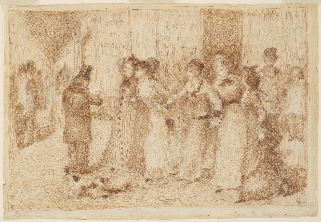 Dochters van arbeiders op de buitenste boulevard (Illustratie voor Emile Zola