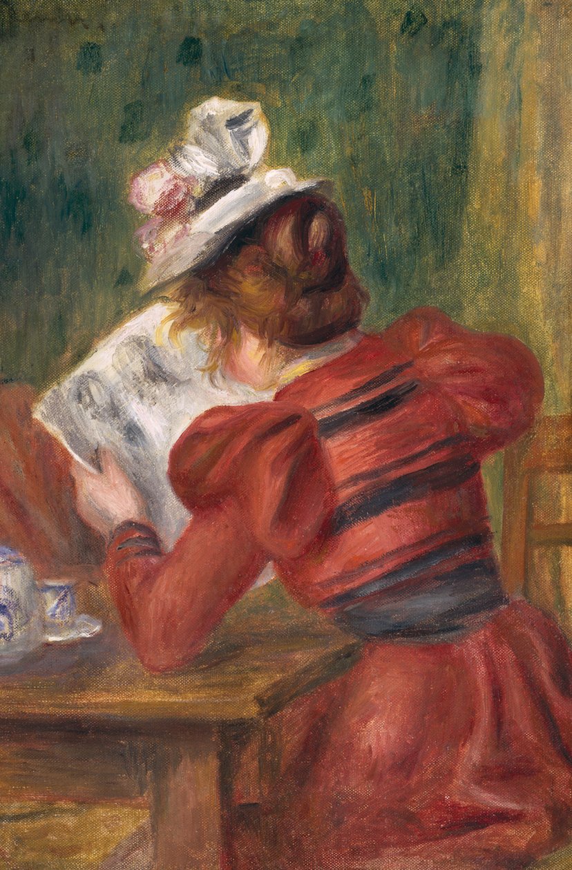 Jong Meisje Lezend, 1897 door Pierre Auguste Renoir