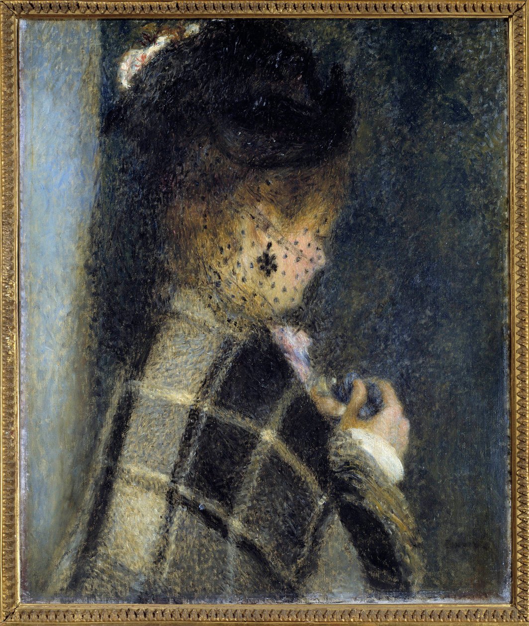 Jonge vrouw met een sluier door Pierre Auguste Renoir