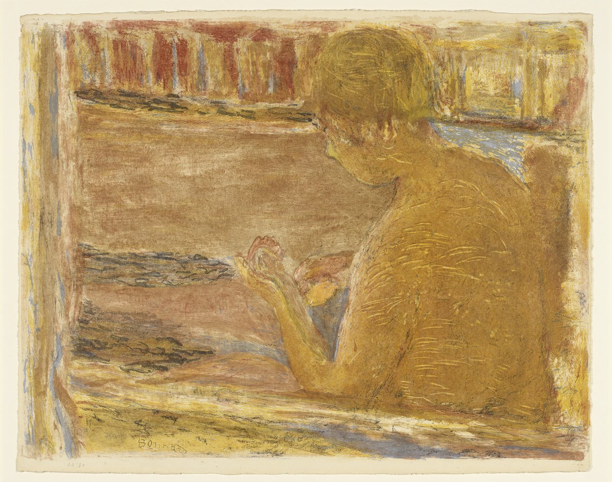 Baden vrouw door Pierre Bonnard