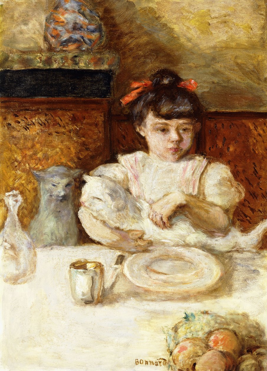 Kind en katten door Pierre Bonnard