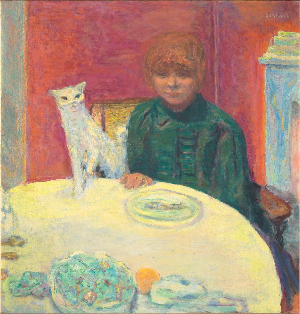 La femme au chat Vrouw met kat, 1912 door Pierre Bonnard