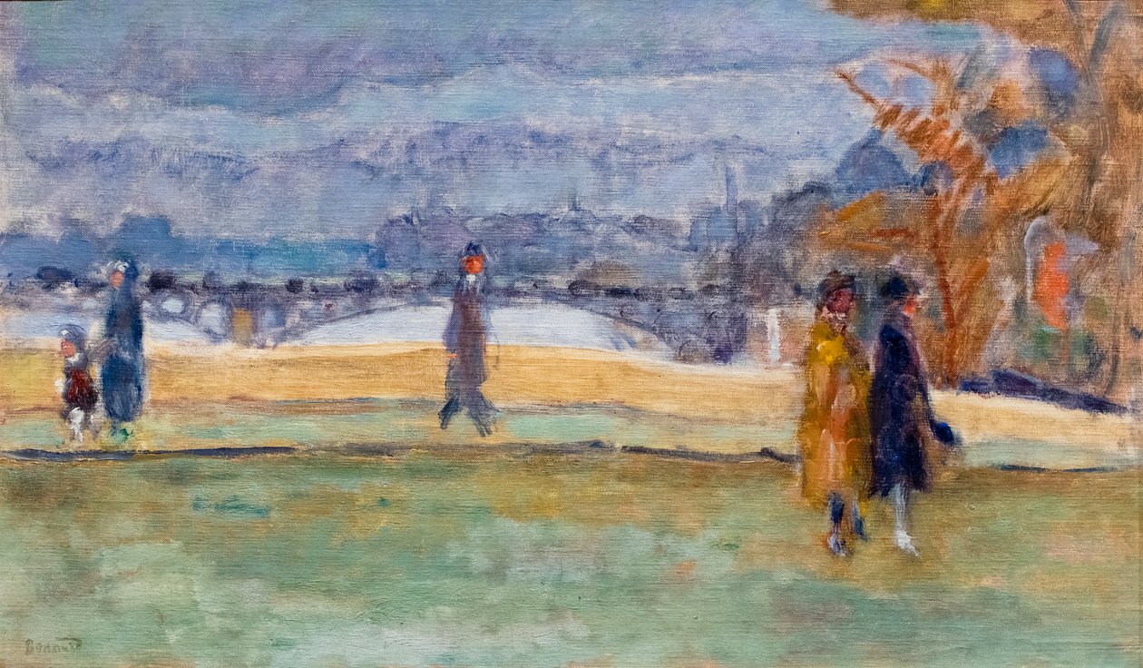 Le Pont des Saint-Pères, ca. 1910 (olieverf op doek) door Pierre Bonnard