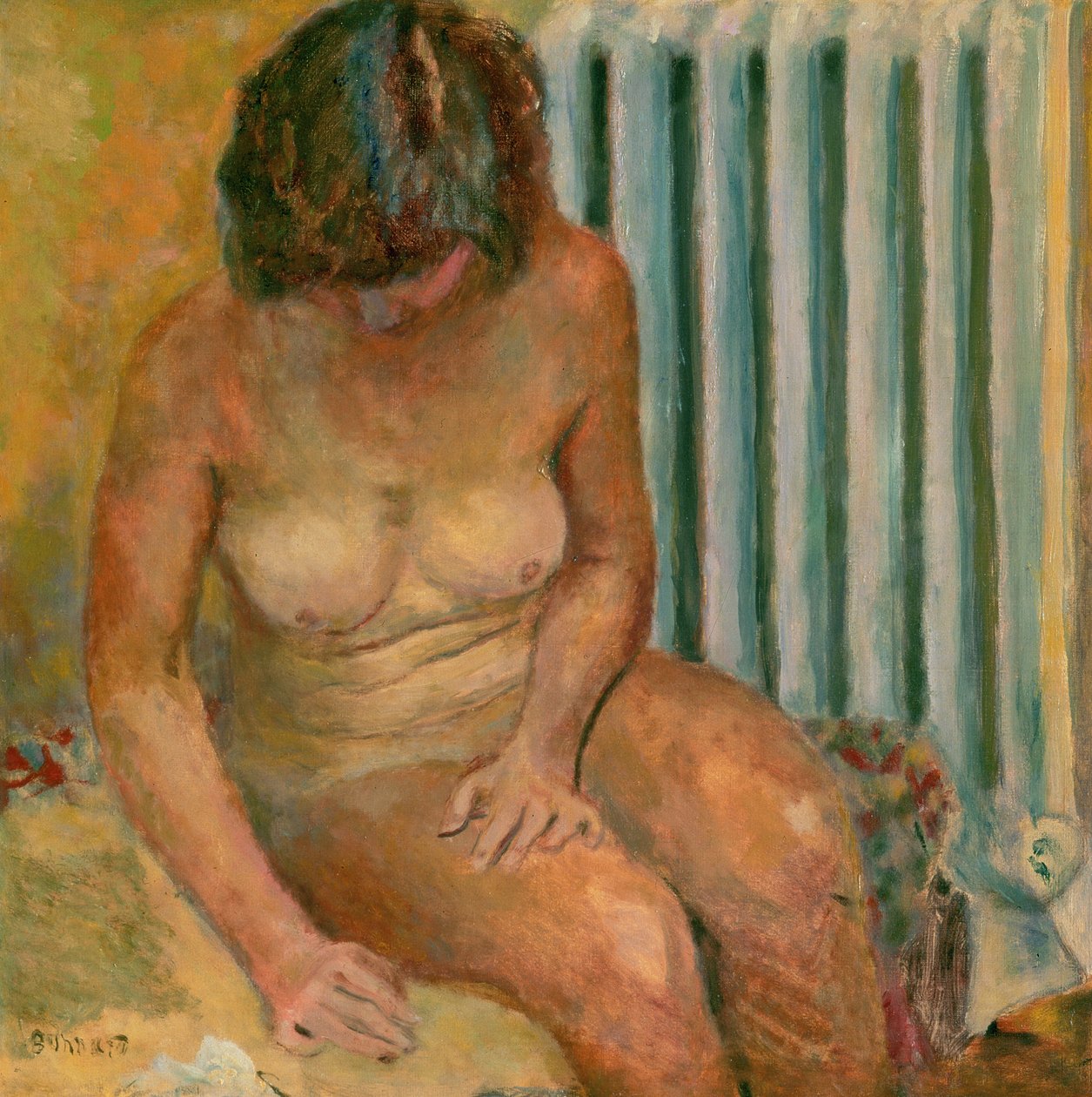 Naakt bij de radiator, 1928 door Pierre Bonnard