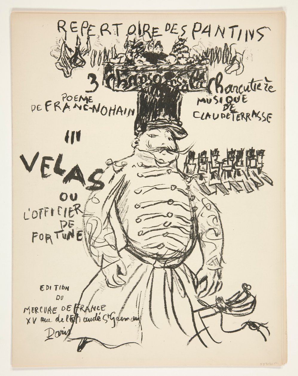 Repertoire du Theatre des Pantins - zes liedjes door Pierre Bonnard