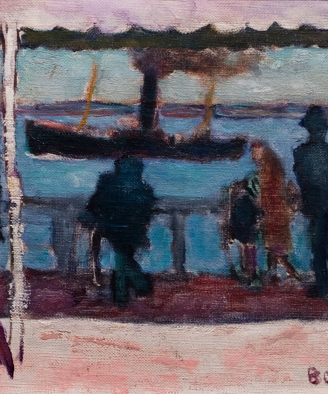 Rivierwandeling, detail door Pierre Bonnard