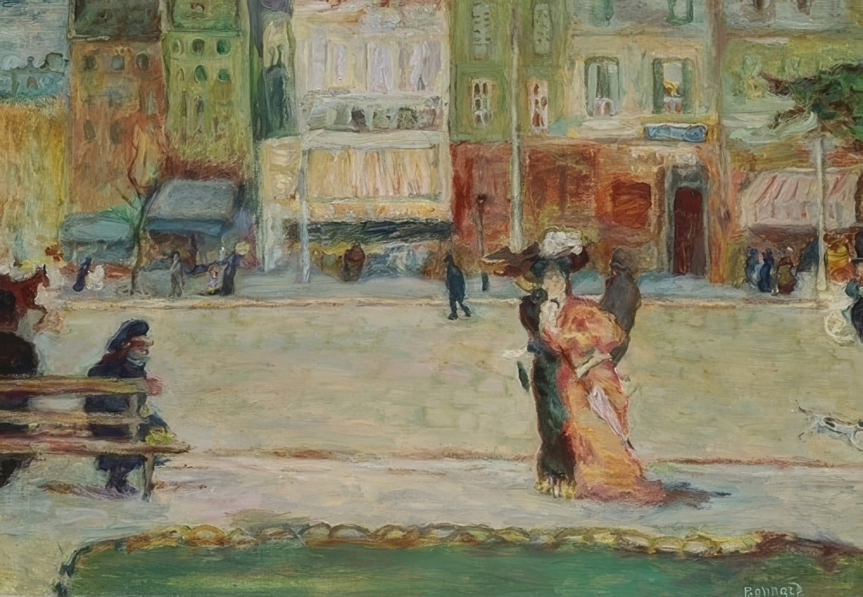 Straatscène, Avenue Clichy, Parijs door Pierre Bonnard