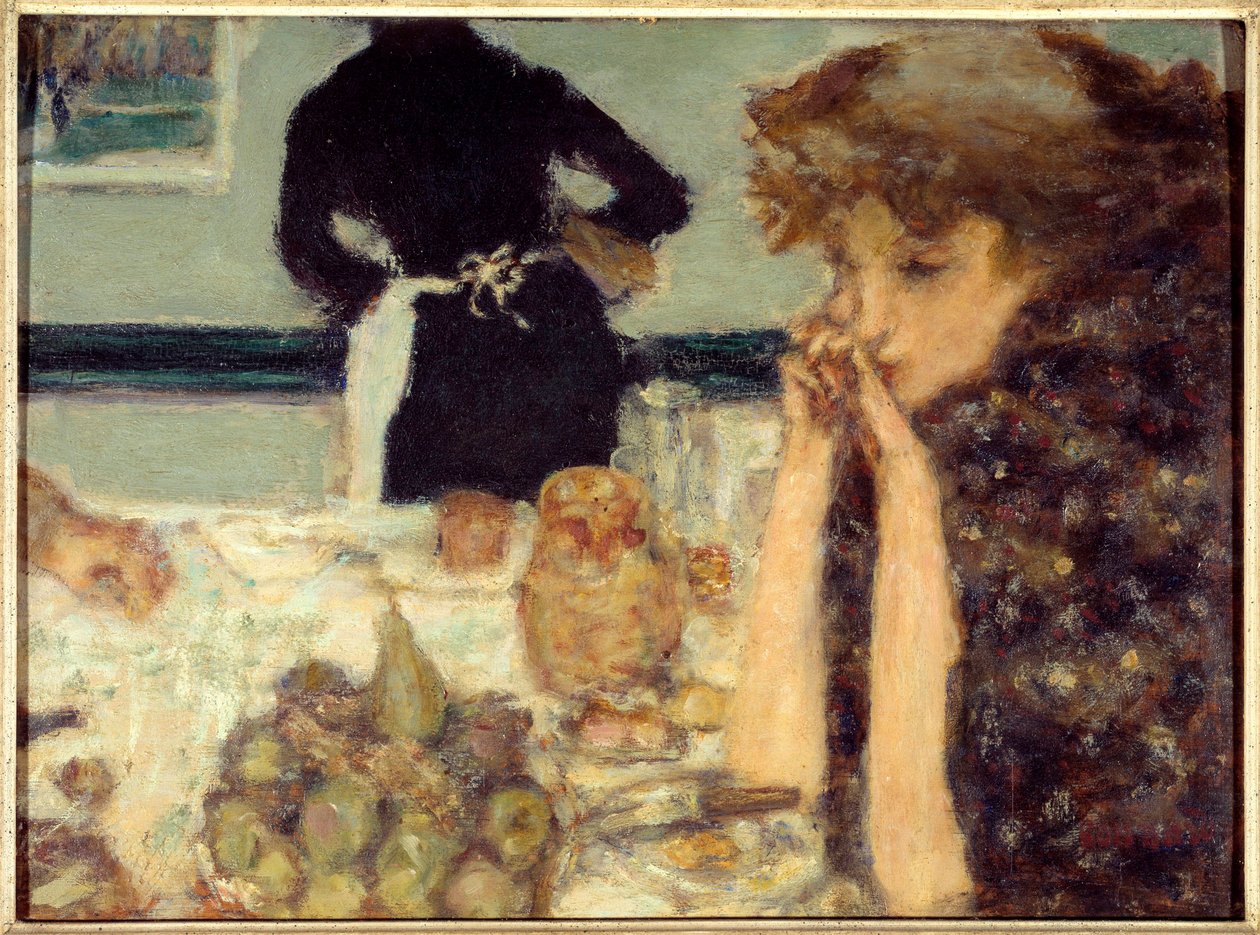 Het ontbijt van Misia Portret van Misia Sert, pianiste en muze van vele kunstenaars door Pierre Bonnard