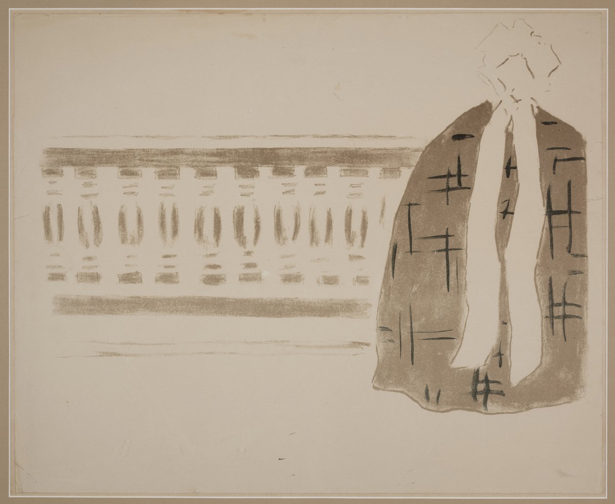 Zonder titel (vrouw op balkon) door Pierre Bonnard