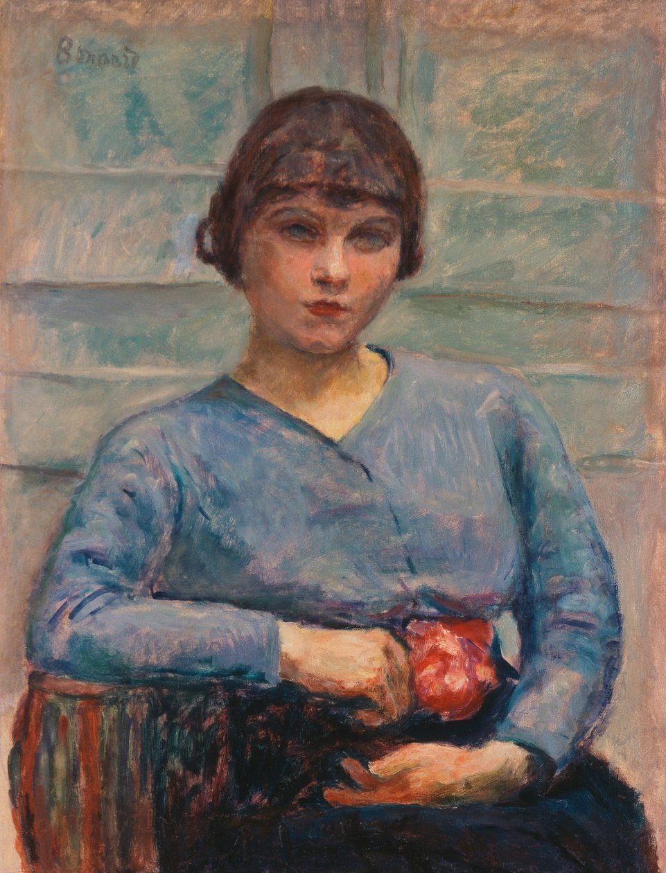 Jong Meisje in Blauw met een Roos, c.1916 door Pierre Bonnard
