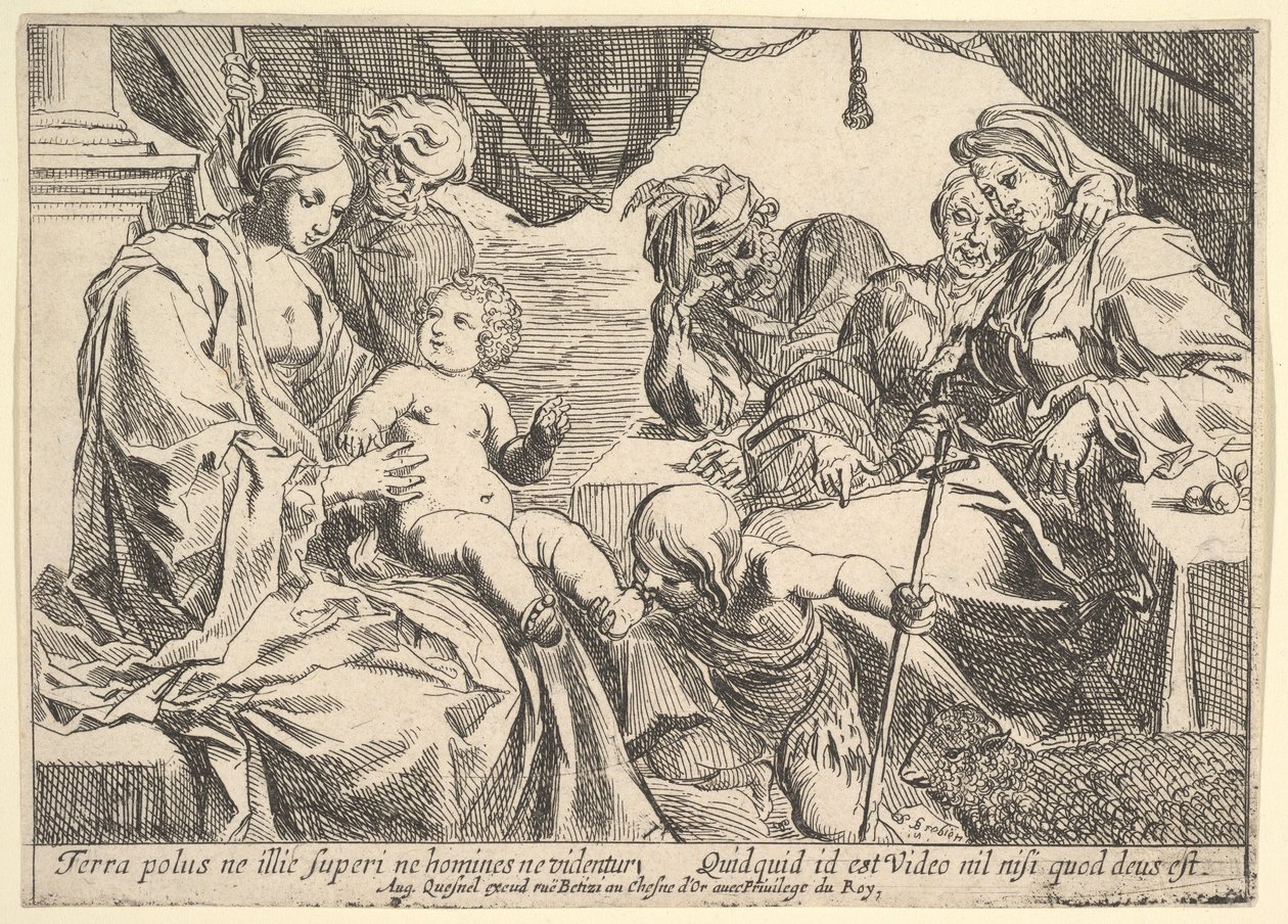 Heilige Familie met Heiligen door Pierre Brebiette