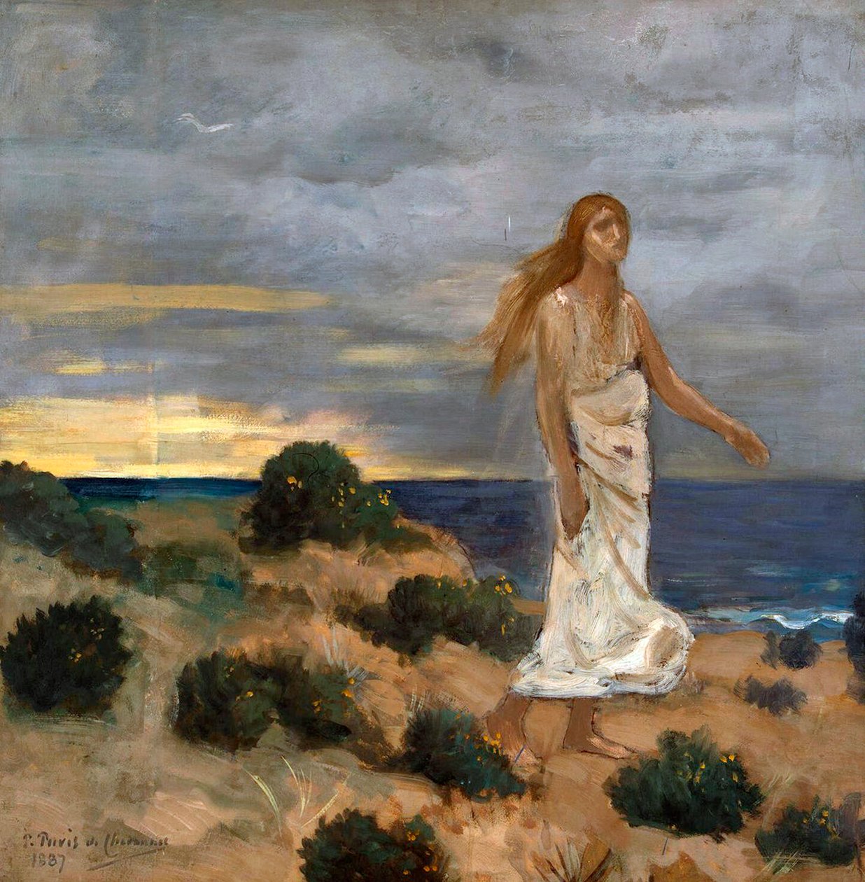 Vrouw op het Strand door Pierre Cécil Puvis de Chavannes