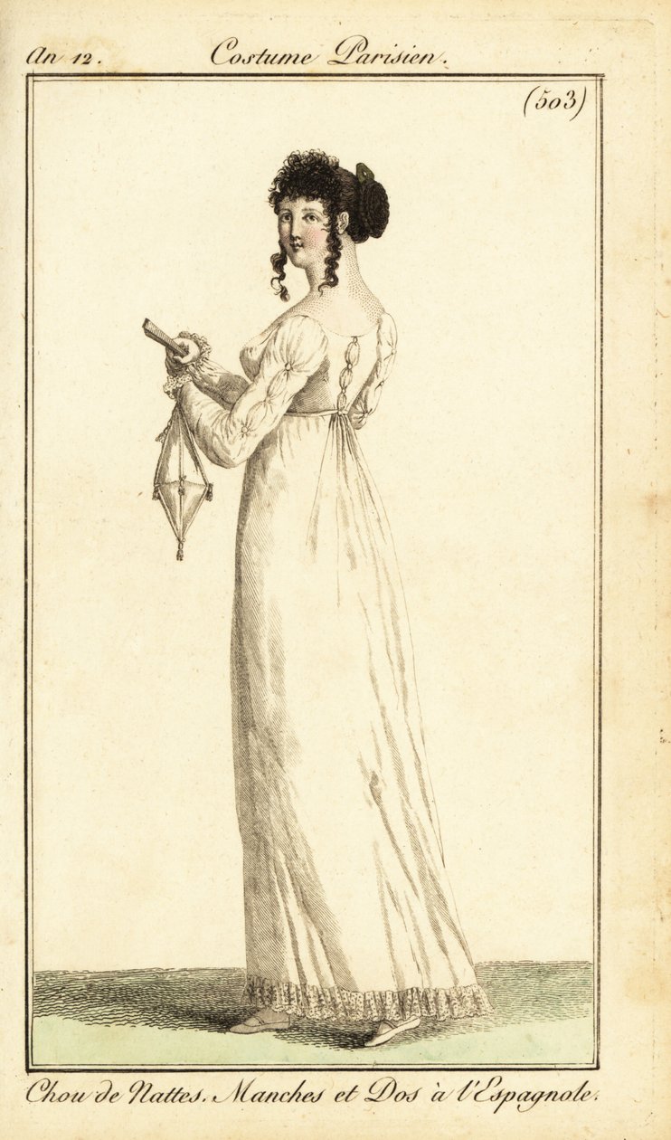 Vrouw in jurk met Spaanse pijlen, Parijs door Pierre Charles Baquoy