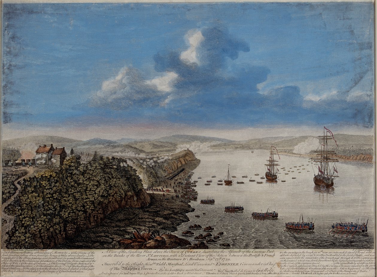 Een Uitzicht op de Landingsplaats boven de Stad Quebec beschrijvend de Aanval...op de Hauteurs D