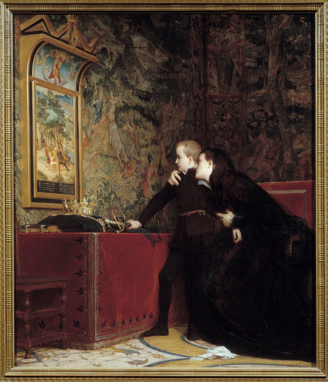 De hertog van Guise zweert wraak voor zijn vermoorde vader door Pierre Charles Comte