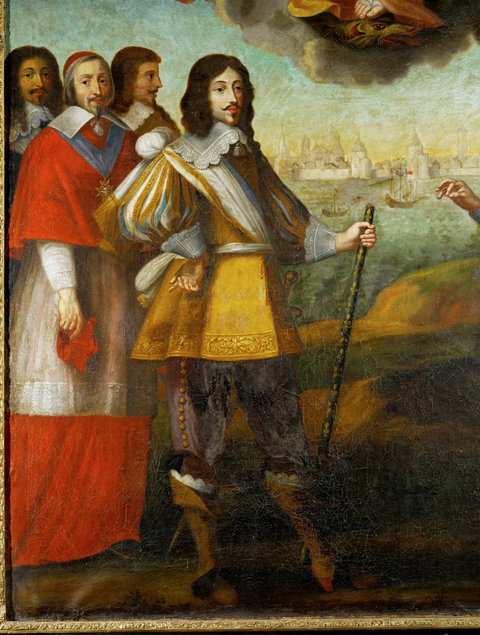De intrede van Louis XIII in het fort La Rochelle ... (olieverf op hout) door Pierre Courtillaud