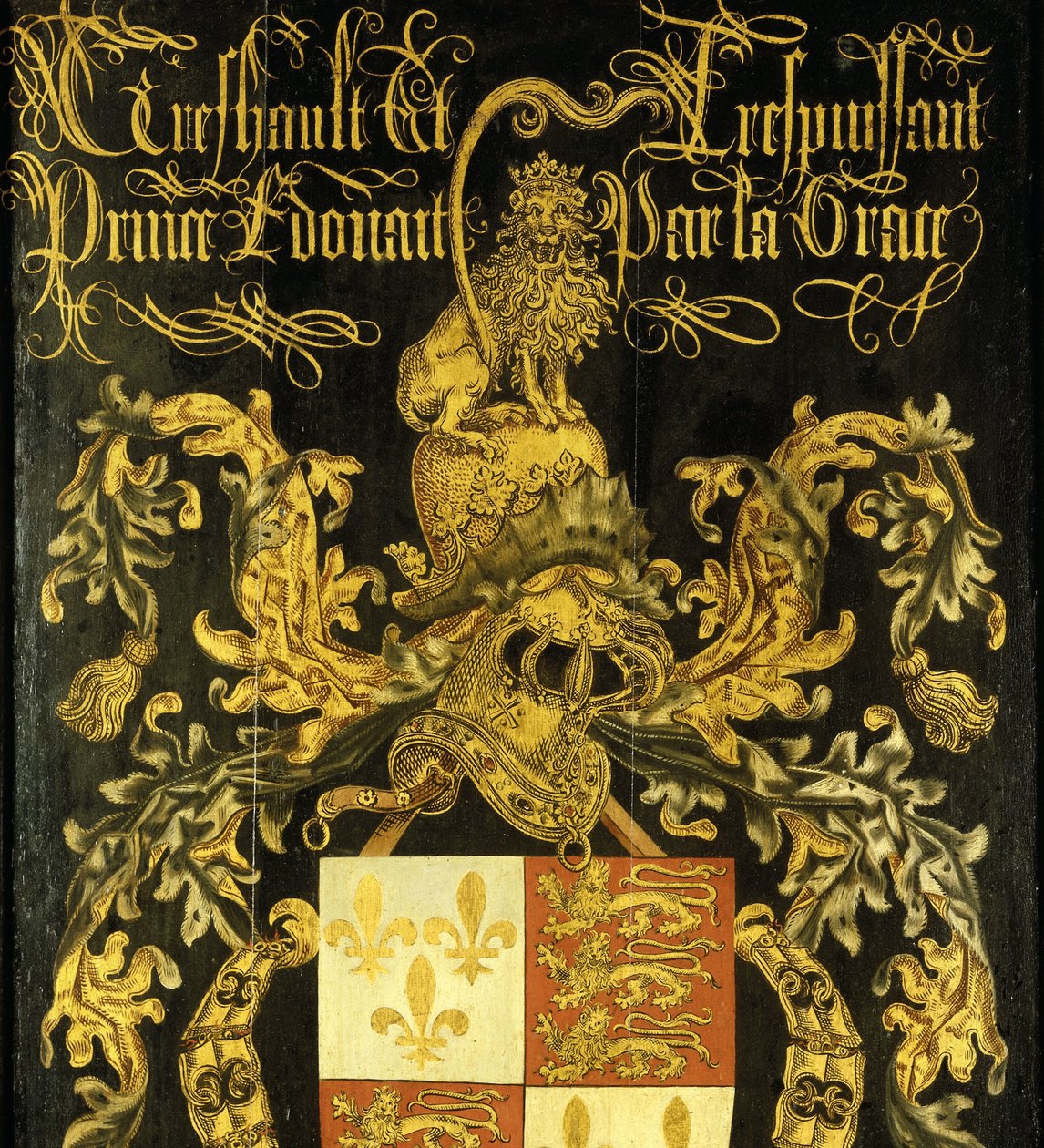 Schild van Edward IV (1442-83), Koning van Engeland, als Ridder van de Orde van het Gulden Vlies door Pierre Coustain (attributed to)