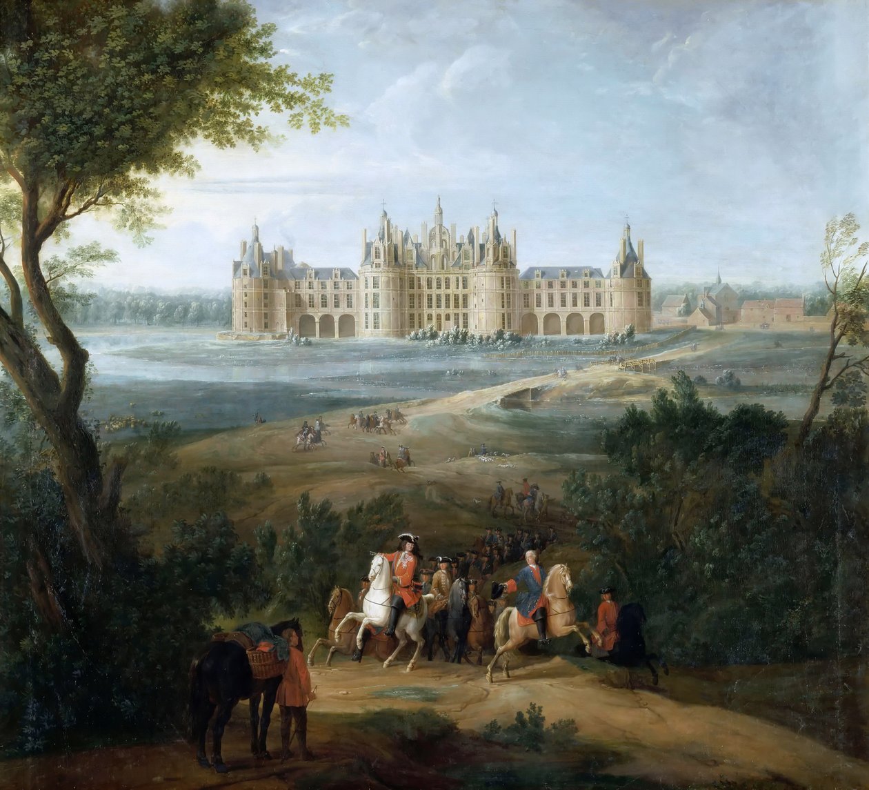 Uitzicht op het kasteel van Chambord, vanuit het park door Pierre Denis II Martin