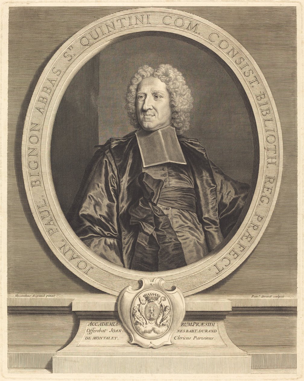 Jean Paul Bignon, Abt van St. Quentin door Pierre Drevet after Hyacinthe Rigaud