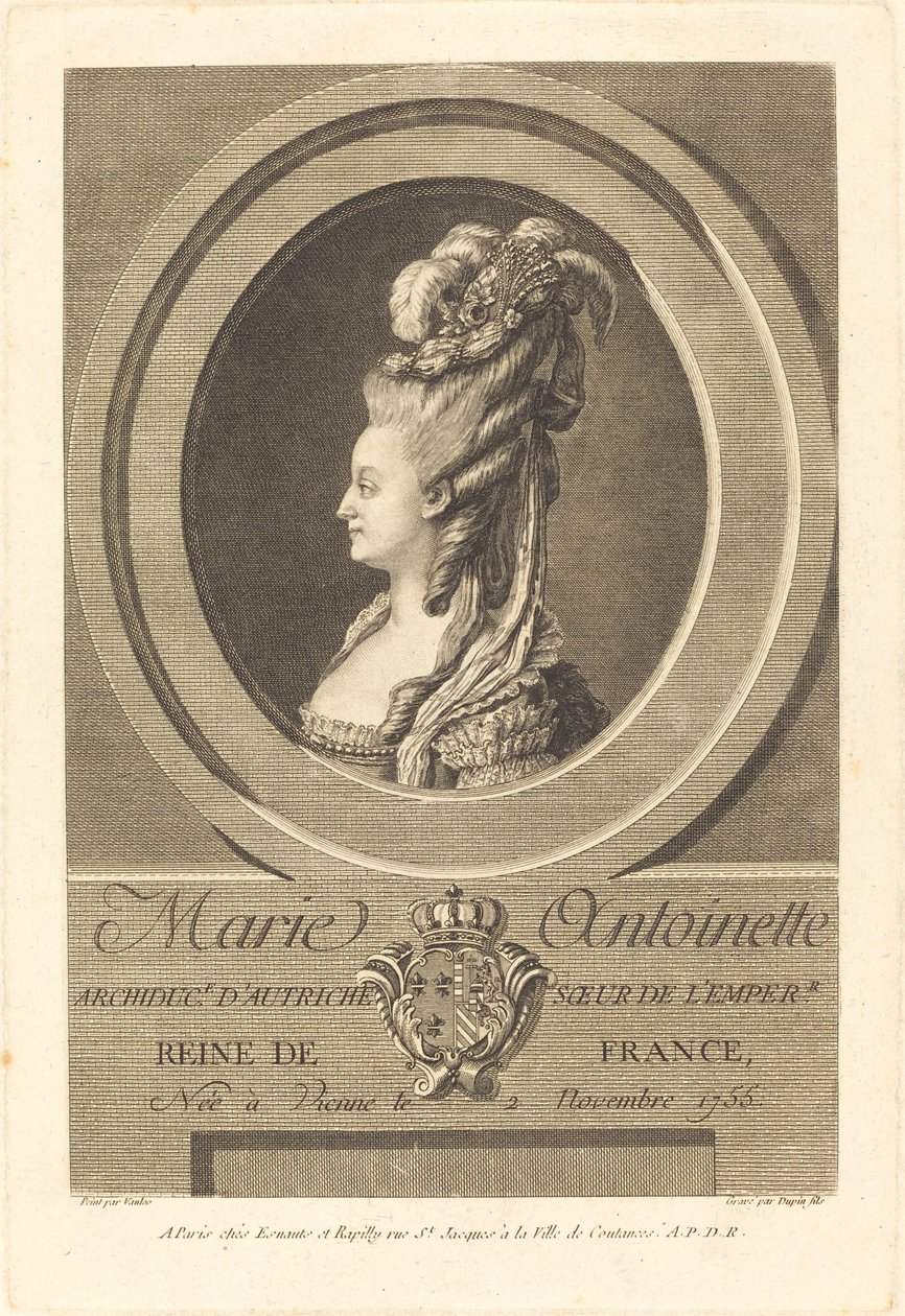 Marie-Antoinette door Pierre Dupin II after Carle Van Loo