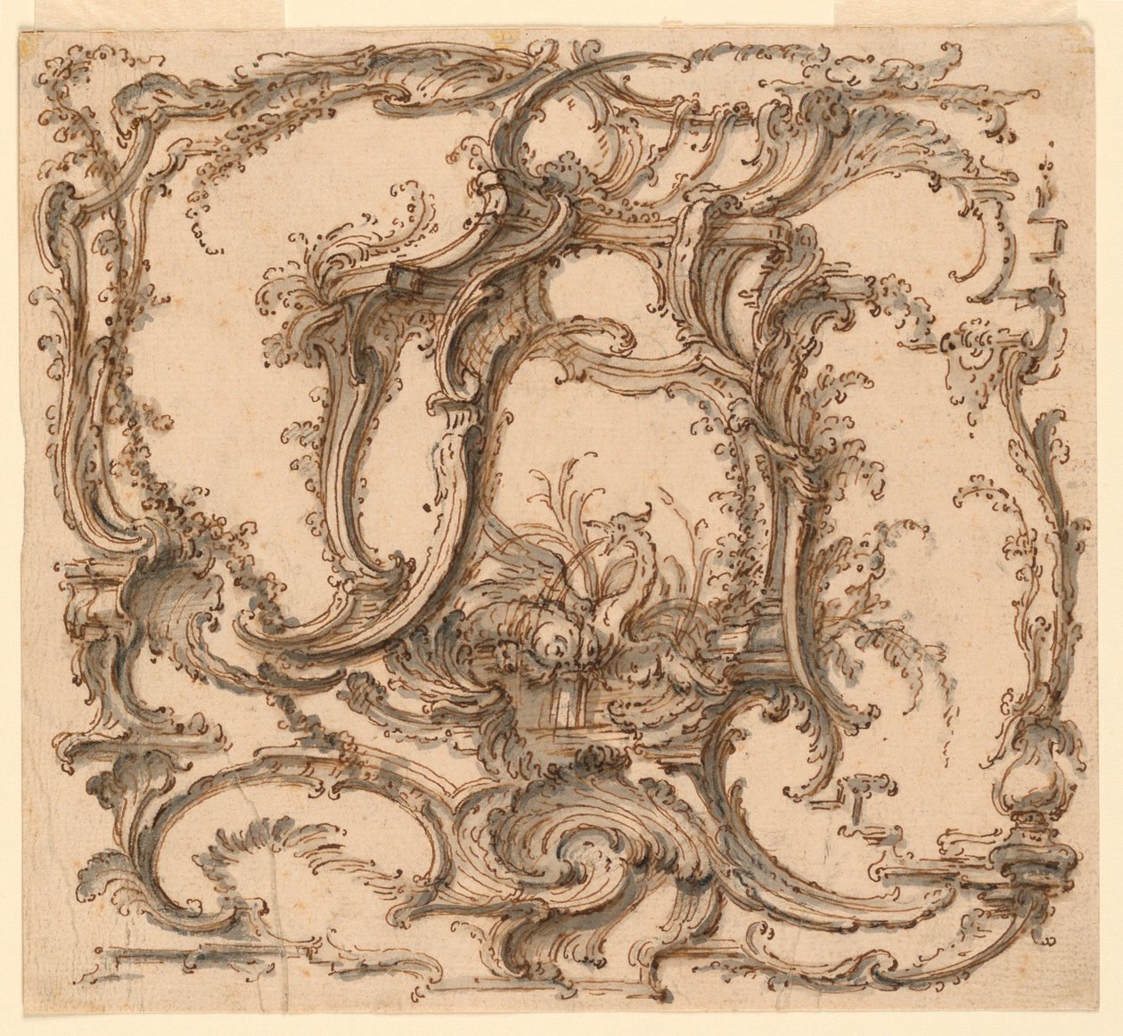 Tekening, ornamentcompositie, ca. 1745 door Pierre Edme Babel