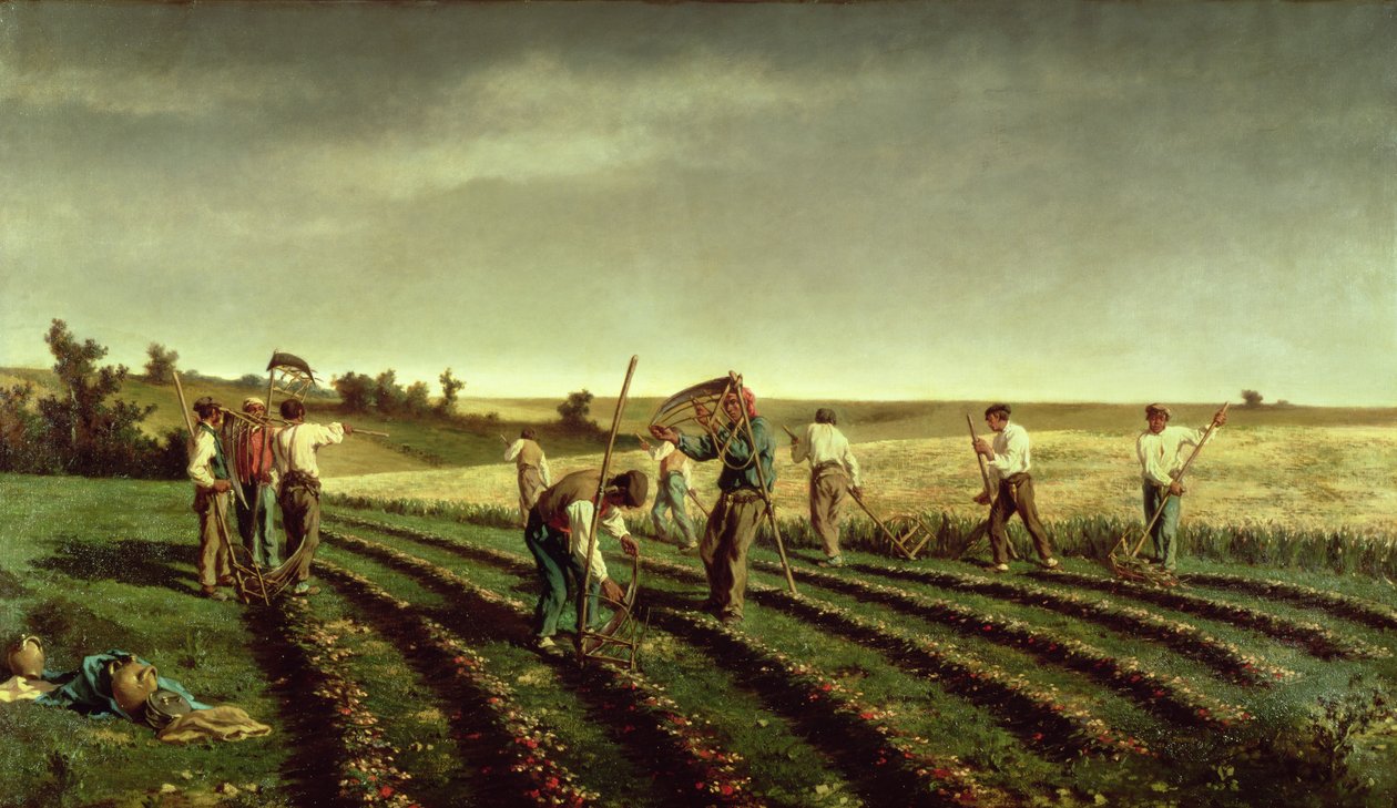 Sainfoin oogsten in Chambaudouin, 1882 door Pierre Edmond Alexandre Hedouin