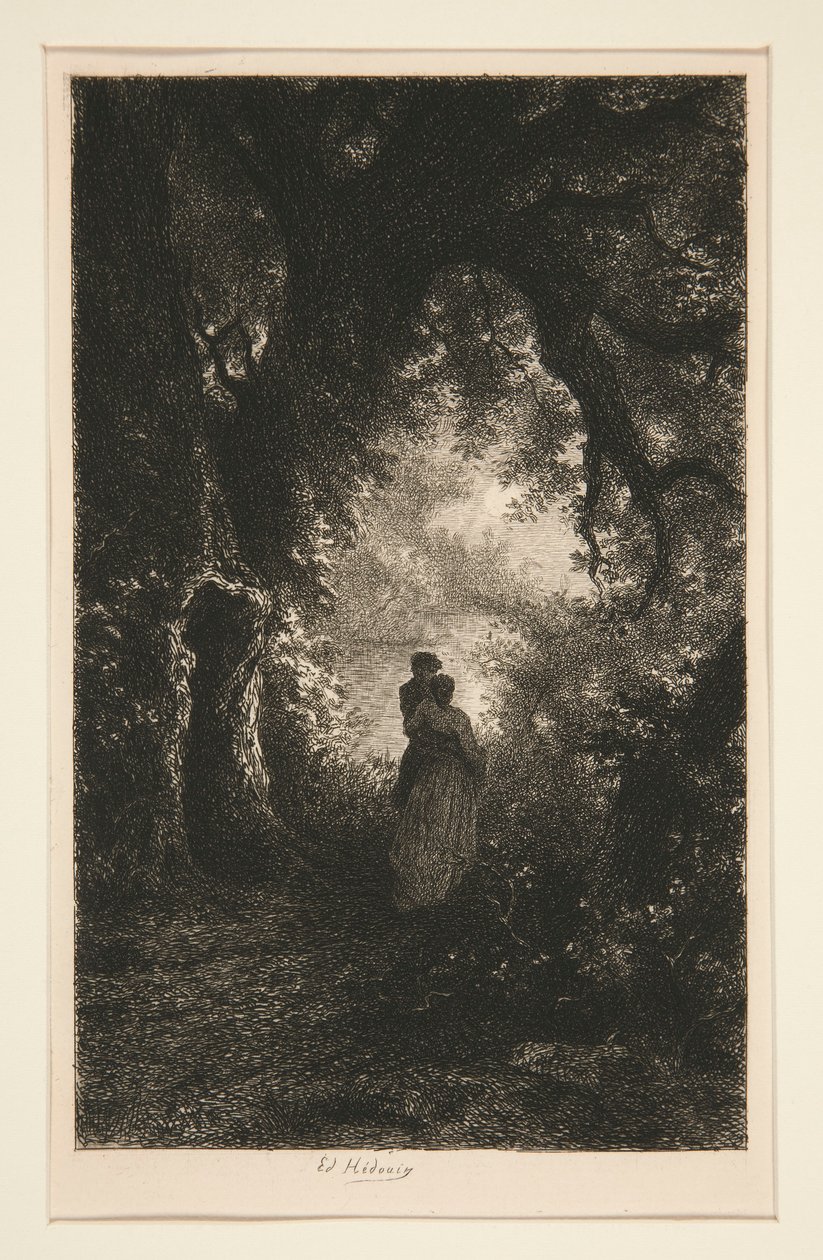 Silence et Nuit des Bois door Pierre Edmond Alexandre Hedouin